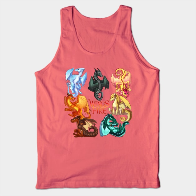 Wings of Fire: Jade Winglet Dragonets (with Logo) Tank Top by Biohazardia